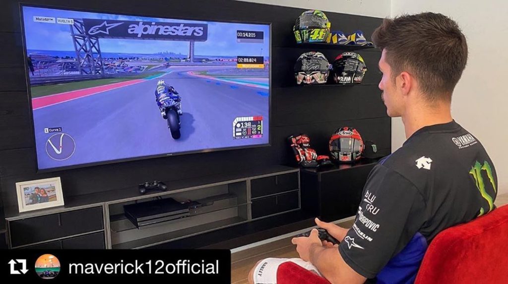 #Repost @maverick12official 
・・・
“Training for Sunday’s race!   @motogp @motogpe...