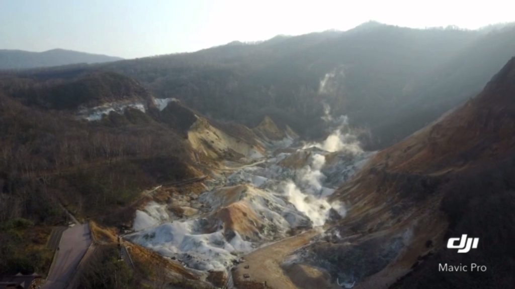 Jigokudani Drone - Noboribetsu, Hokkaido Spring 2017 drone view