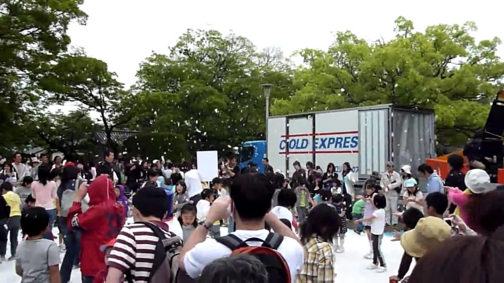 Osaka castle - snowfall