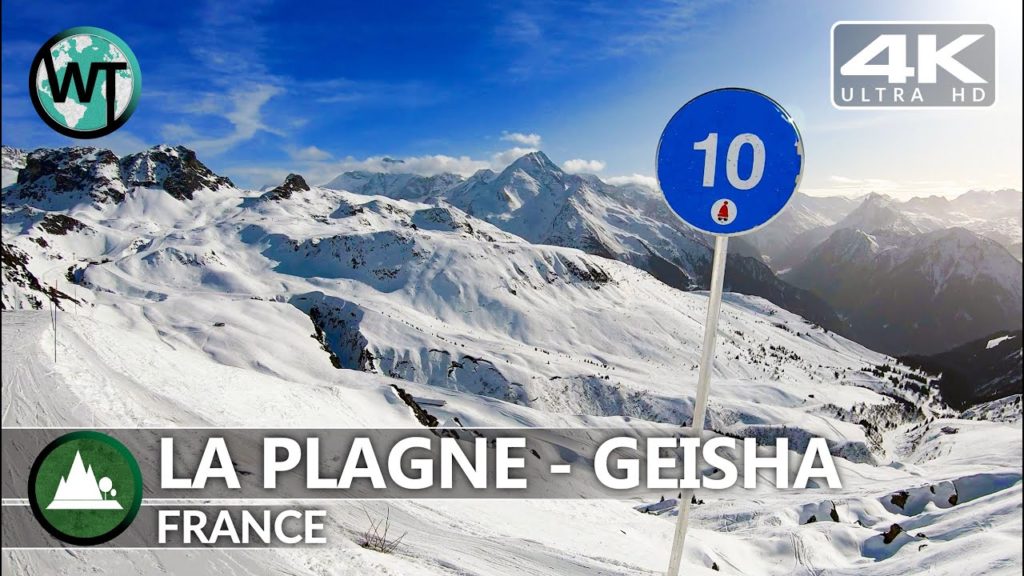 La Plagne, Geisha Slope (🎧Binaural Audio) - 🇫🇷 France - 4K Virtual Tour