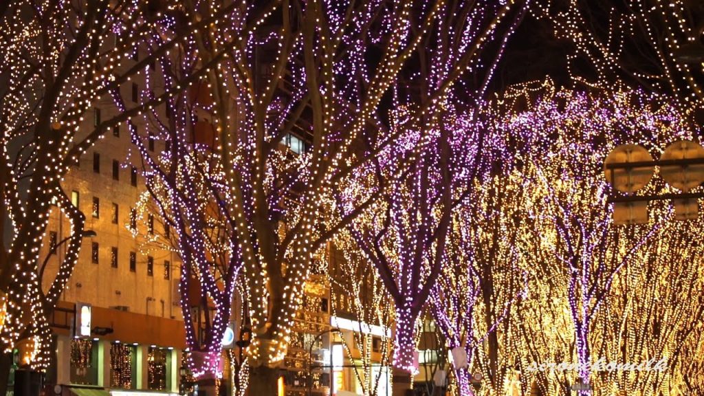 Pink Version 2014年 仙台光のページェント ピンクの電球大増量 東北,宮城のイルミネーション SENDAI Pageant of Starlight in Miyagi Japan