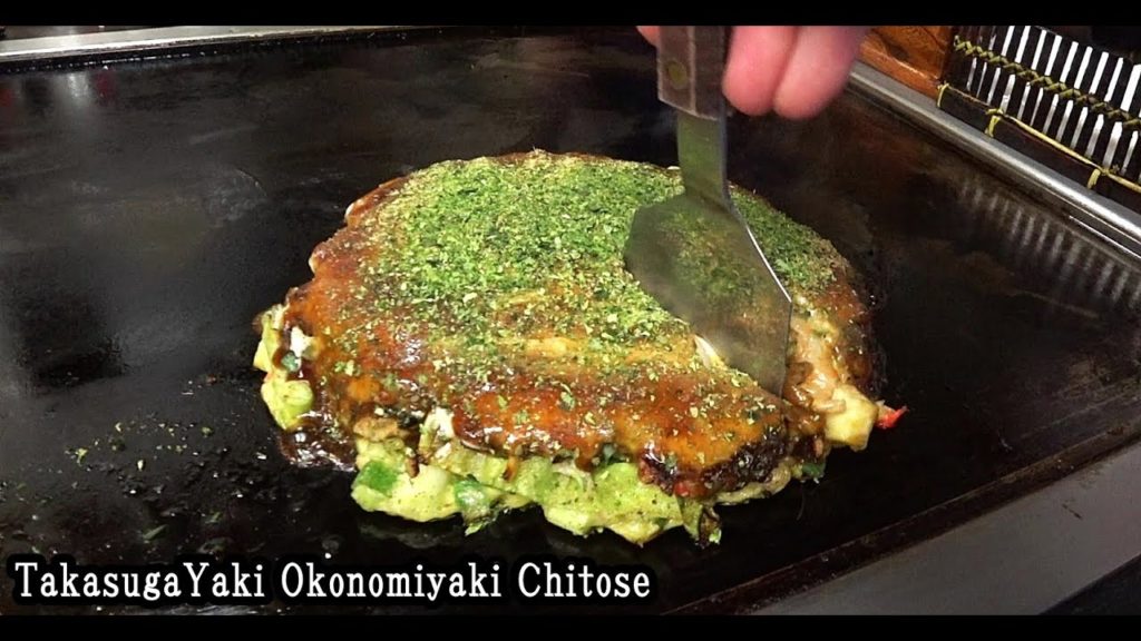 大阪のお好み焼き ちとせ｜オリジナルお好み焼き「たかすが焼き」Original Okonomiyaki in Osaka Japan.Japanese Street Food 御好烧