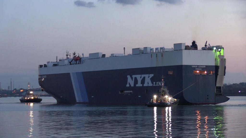 NYK Line – Vehicles Carrier 'Virgo Leader' departs Southampton Ocean Dock for Florida 10/11/19 NYK Line - Vehicles Carrier 'Virgo Leader' departs Southampton Ocean Dock for Florida 10/11/19