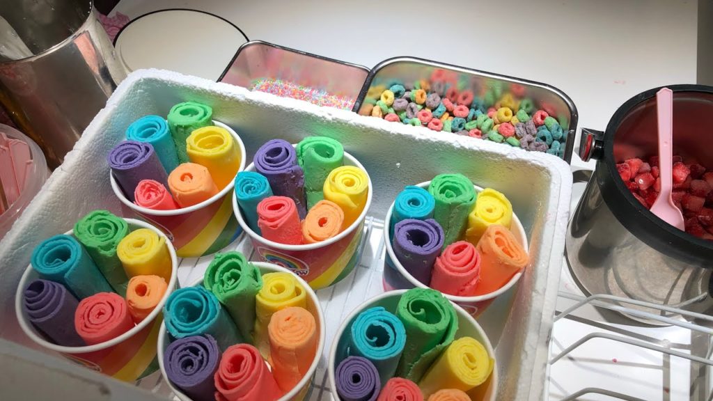 原宿ロールアイスtokyo harajyuku RainbowRoll Ice Cream iphonex streetfood