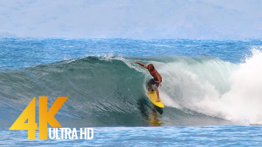 Fearless Surfers of Honolua Bay - Maui Island, Hawaii - 4K Relaxation video with Ocean Sounds