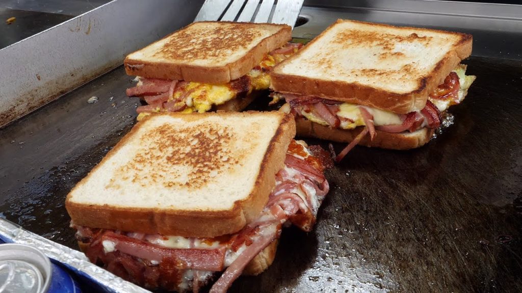 ham cheese egg toast 2,500KRW / korean street food