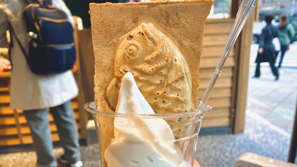 Crispy Taiyaki and Soft Serve Ice Cream | japanese street food