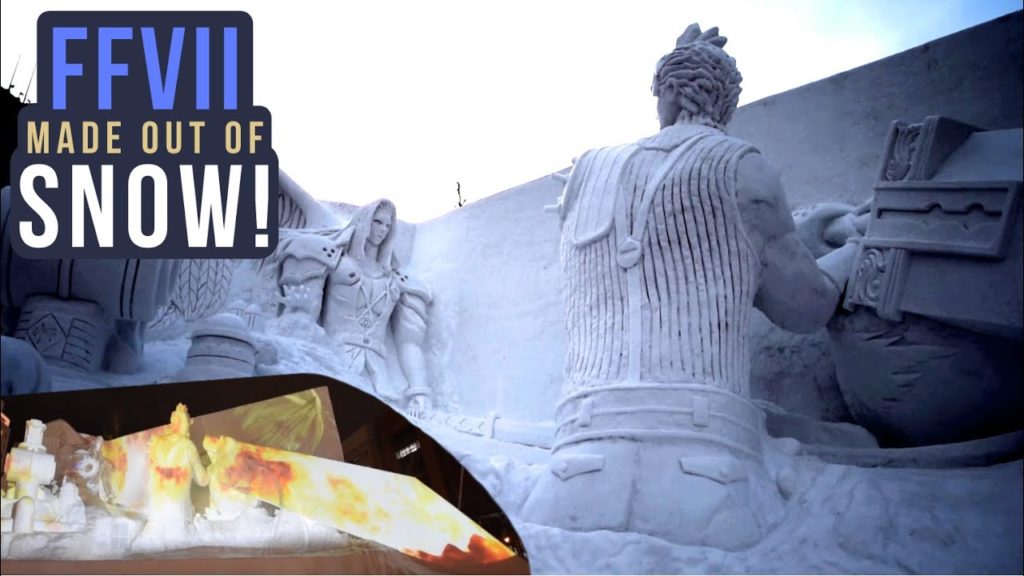 Final Fantasy 7 Remake Snow Sculpture - Japan Sapporo Snow Festival (VII)