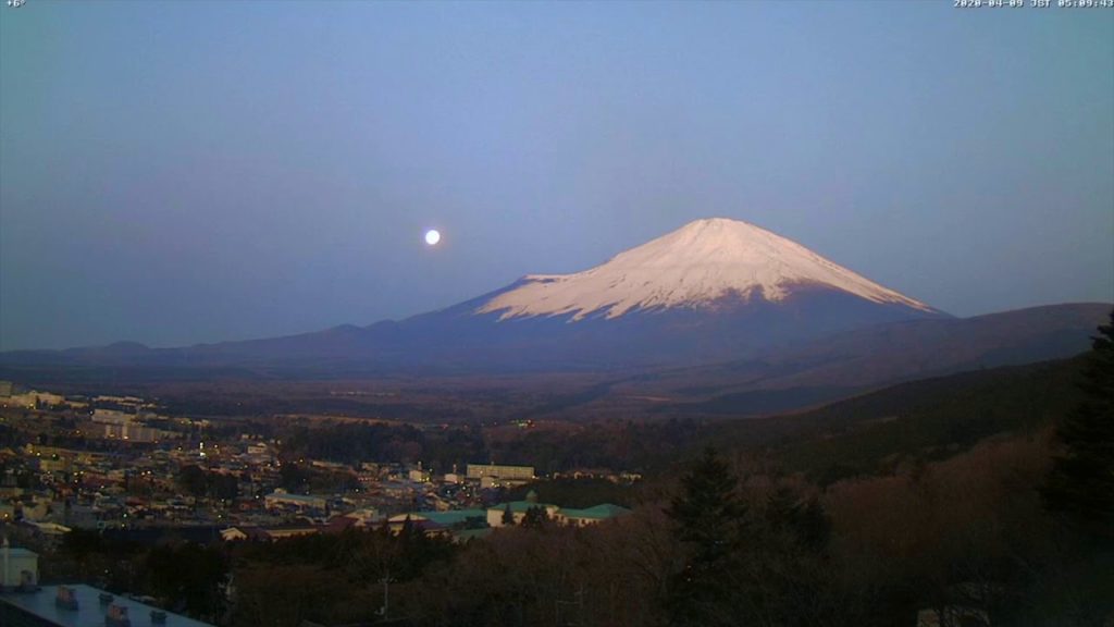 富士山ライブ動画 2020年4月8～9日の静岡県須走からスーパームーンとダイヤモンド富士タイムラプス