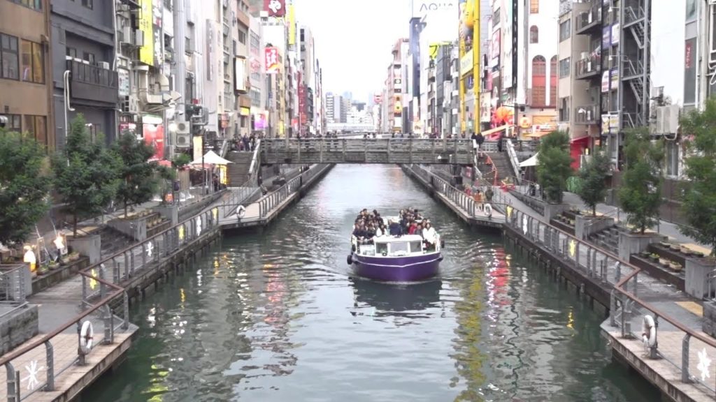 川から道頓堀を満喫できる「とんぼりリバークルーズ」Tombori River Cruise, Osaka, Japan.