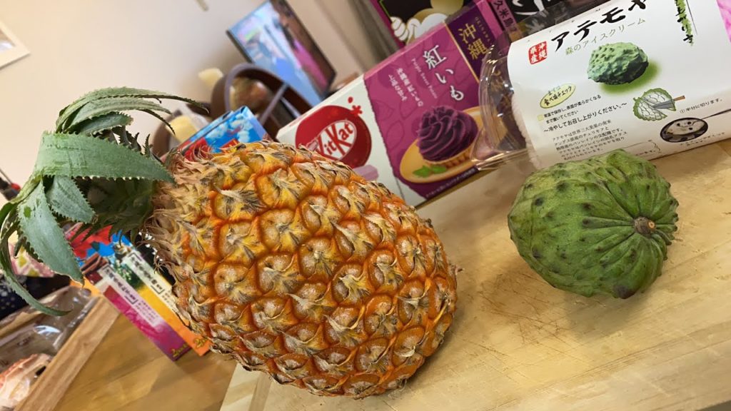 Tasting Okinawa Snack Pineapple and Atemoya fruit Tasting Okinawa Snack Pineapple and Atemoya fruit