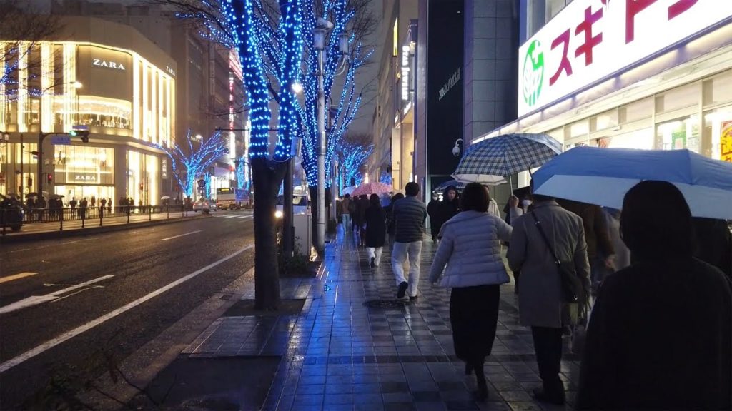 【雨散歩(2020年2月26日)】霧雨の中、名古屋駅から栄まで歩く【名古屋】 Evening Walk from Nagoya Station to Sakae in the Rain, JAPAN.