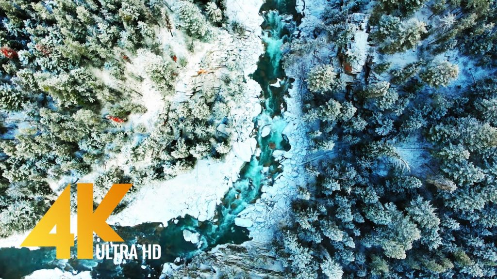 4K Drone Footage - Canada, Jasper National Park, Wintertime - 3 Hours Ambient Drone Video