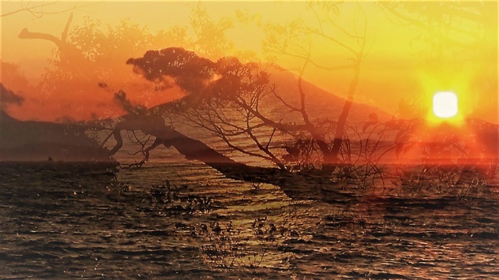 Mount Fuji sunset - the view from Pacific Ocean, Island Enoshima - Japan tourist sites