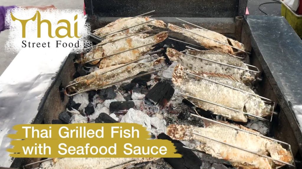 Thai Street Food | Thai Grilled Fish with Seafood Sauce
