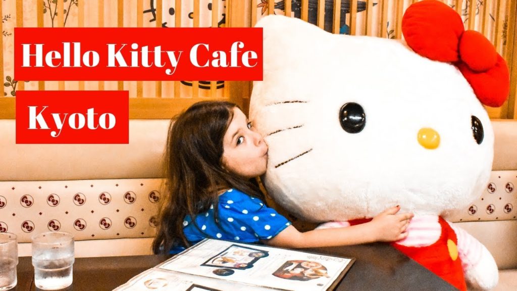 Eating at the Hello Kitty Cafe in Kyoto Japan