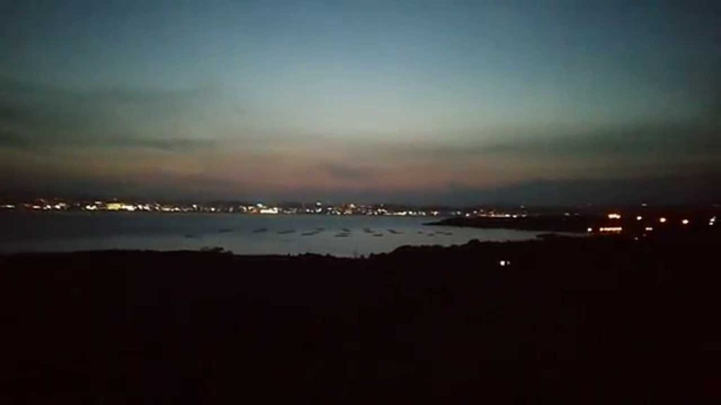 Beautiful Night View of Kagoshima City from Volcano SAKURAJIMA (17 May 2015)