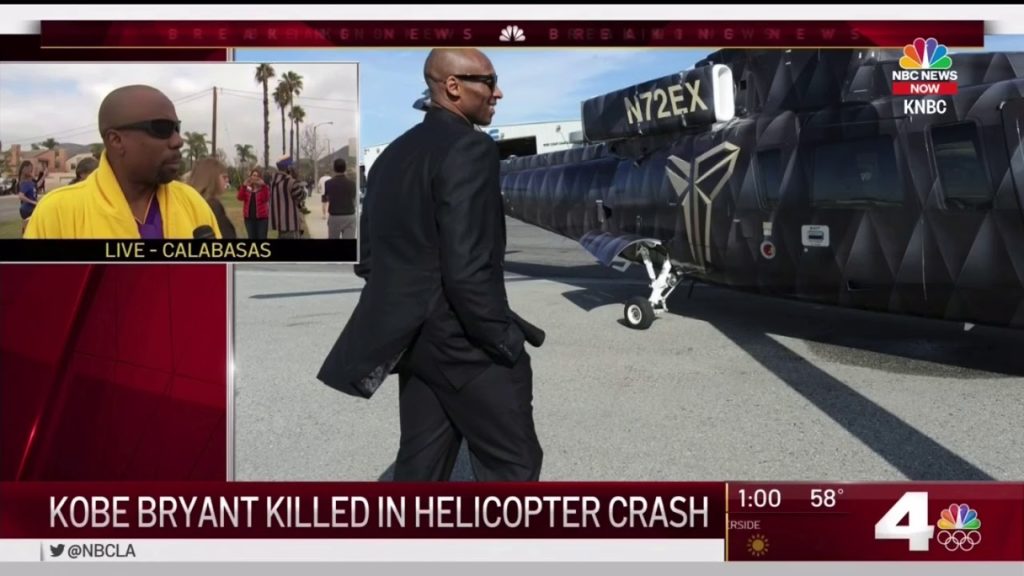 Kobe Bryant dead in Calabasas Helicopter Crash. Los Angeles