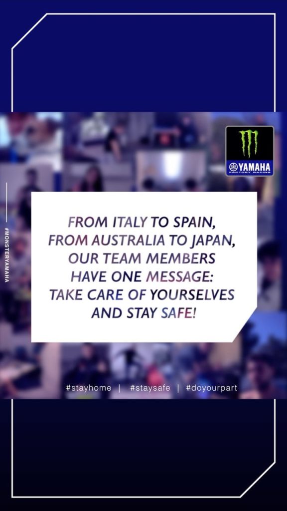Together we can beat the Covid-19 pandemic 
.
.
#MonsterYamaha | #MotoGP | #Stay...