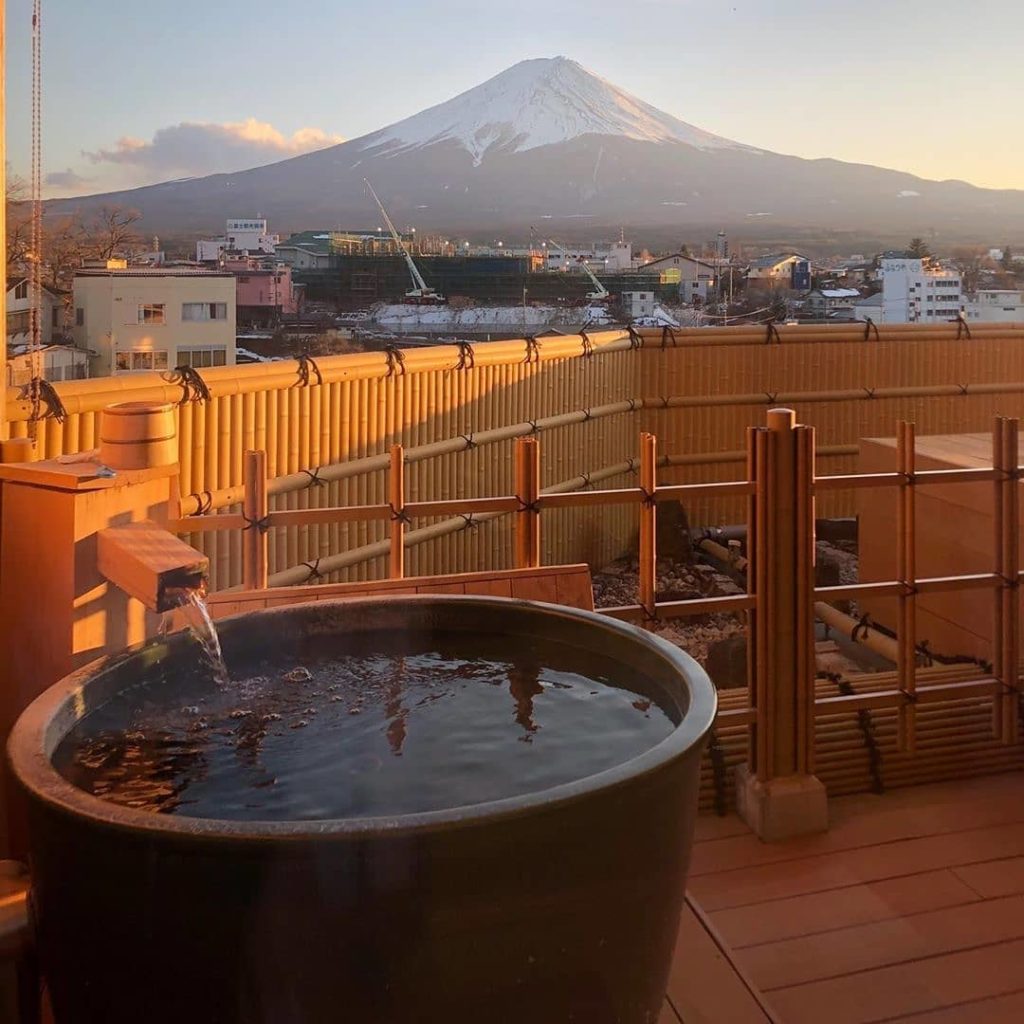 Soak and a sunset?  YES, PLEASE! Fuji Kawaguchiko Onsen offers perhaps the most ...