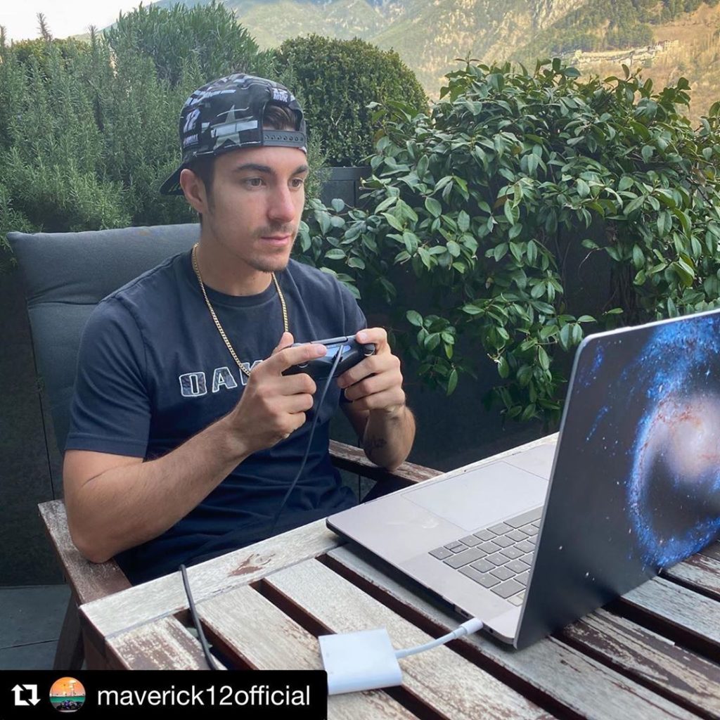 #Repost @maverick12official 
・・・
Training for tomorrow’s @MotoGp Virtual Race!  ...