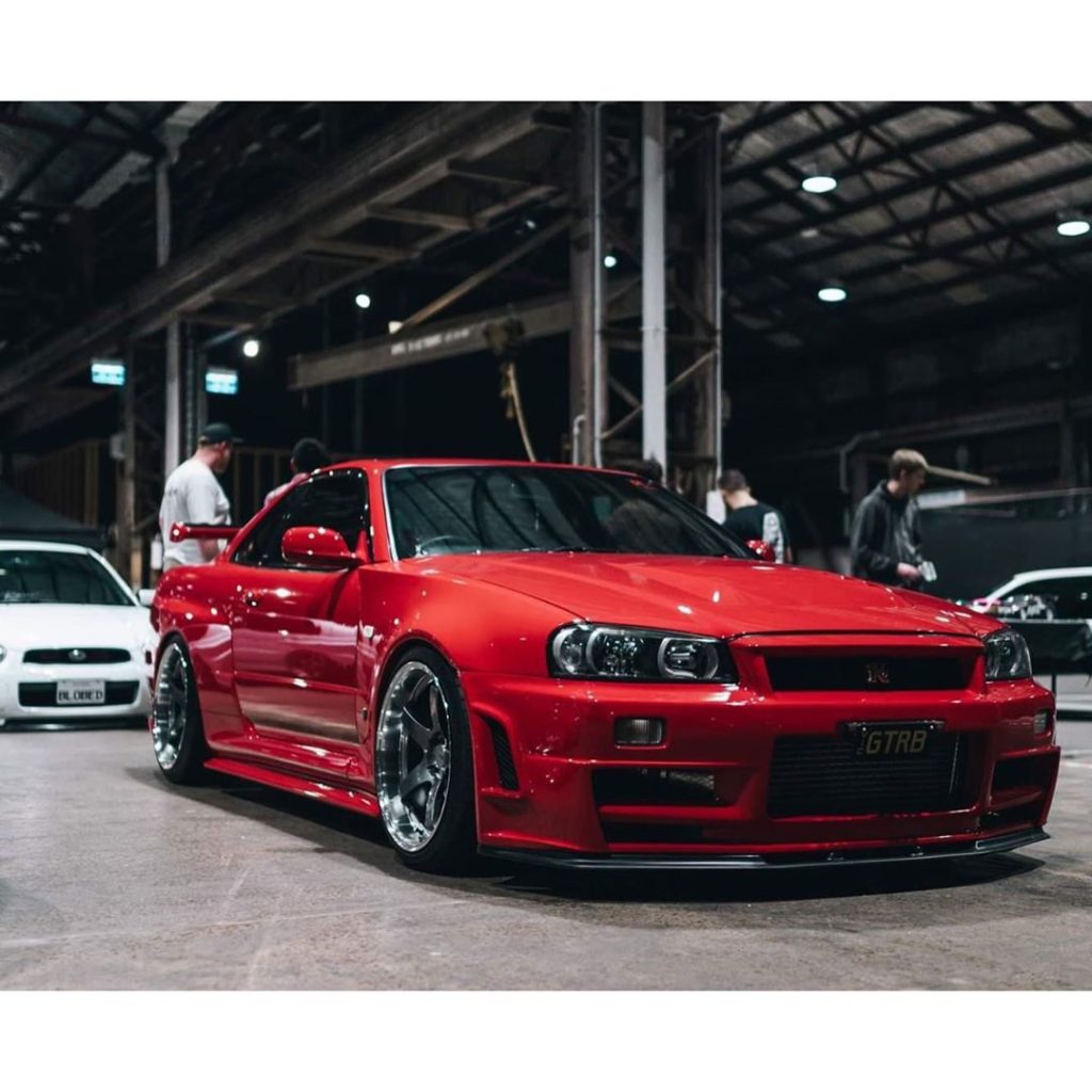 Red R34 for the win!  Photo  @stancenation .
.
.
.
Follow the Crew:  @Nissan_GTR...