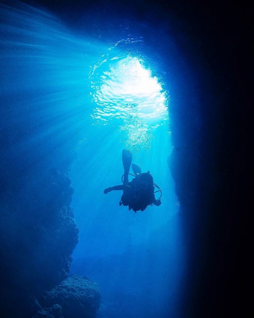 Cape Maeda is a semi-submerged blue cave in Okinawa and a definite bucket list d...