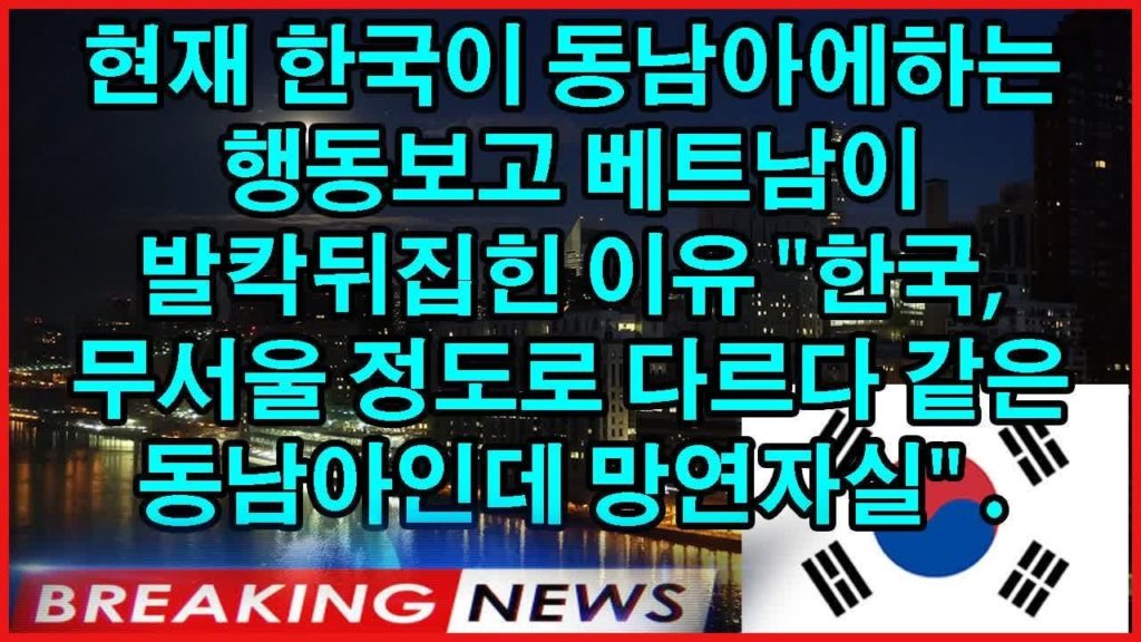 현재 한국이 동남아에하는 행동보고 베트남이 발칵뒤집힌 이유 "한국, 무서울 정도로 다르다 같은 동남아인데 망연자실" . 아세안 10개국, #일본경제 #일본의반응 #한국경제 #핫뉴스