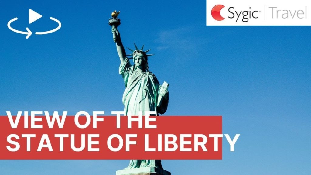 360 video: View of the Statue of Liberty on a sunny day, NYC