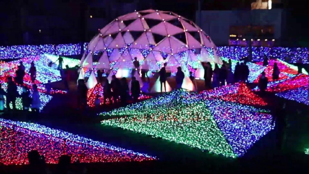 Beautiful Tenmonkan Illumination in Kagoshima, Japan (2018）