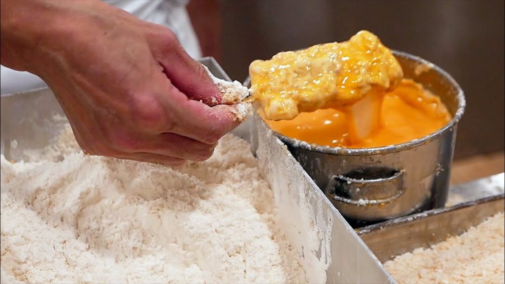 Japanese Food - CRISPY FRIED PORK CHOPS Tonkatsu Cutlets Tokyo Japan