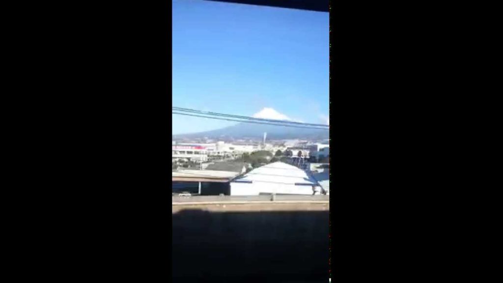 Mount Fuji from the Shinkansen, in Shizuoka