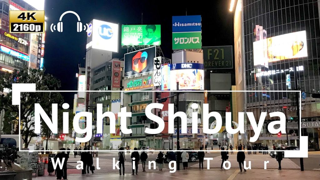 [4K/Binaural Audio] Night Shibuya Walking Tour - Tokyo Japan