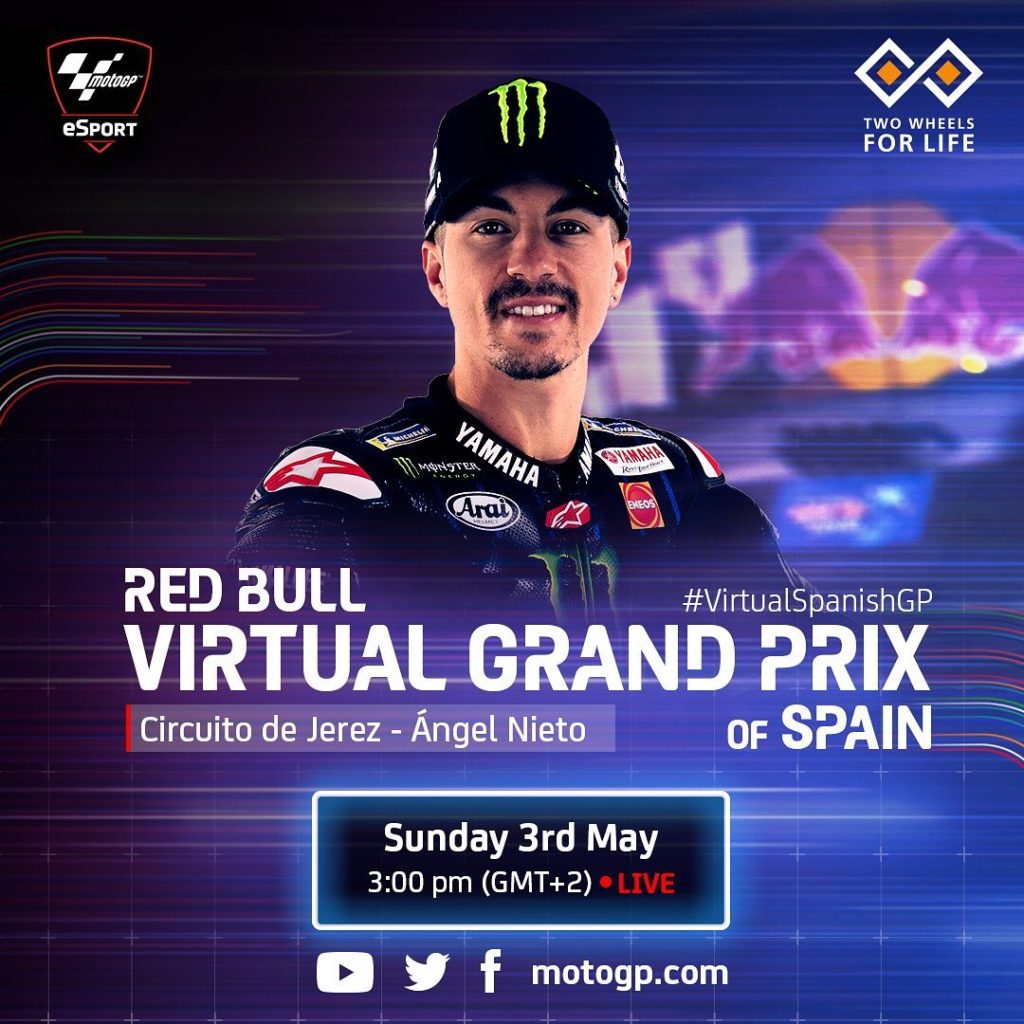 Yamaha MotoGP: Don’t forget to tune in at 3pm (GMT+2) for today’s #VirtualSpanishGP on @motogp’… Don't forget to tune in at 3pm (GMT+2) for today's #VirtualSpanishGP on @motogp'...