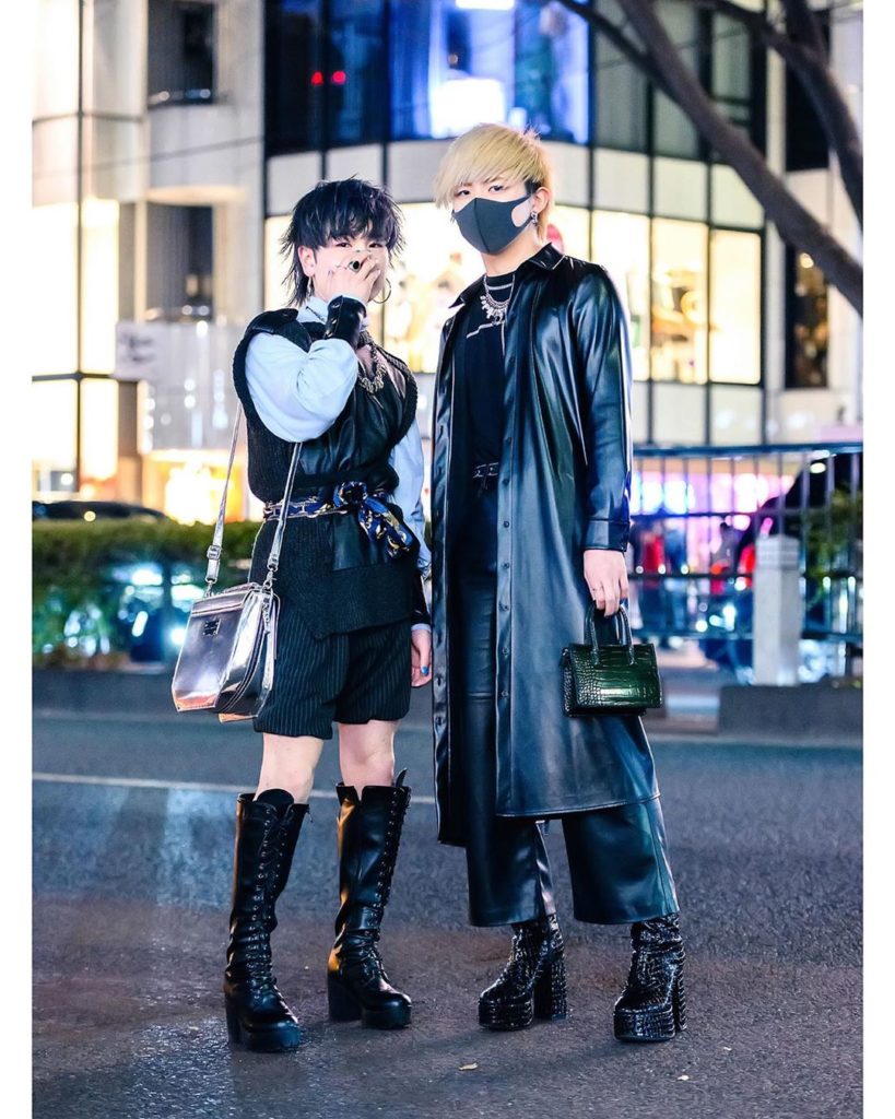 20-year-olds Taso (@__kjboy__) and Zaki (@17_pwo) on the street in Harajuku wear...