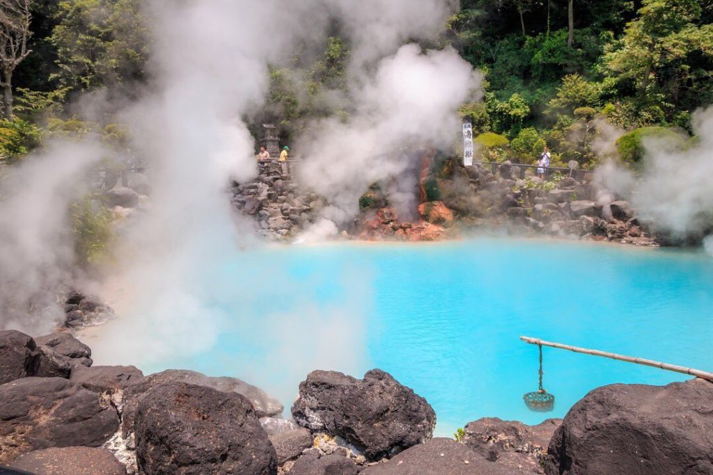 The brilliant blue hot spring known as Umi Jigoku or “sea hell” is one of 8 mult...