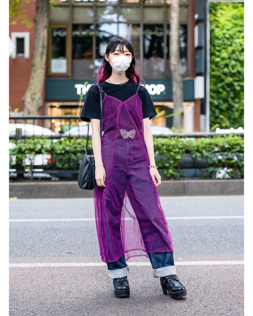 18-year-old Japanese fashion school student Miho (@m1789____) on the street in H...
