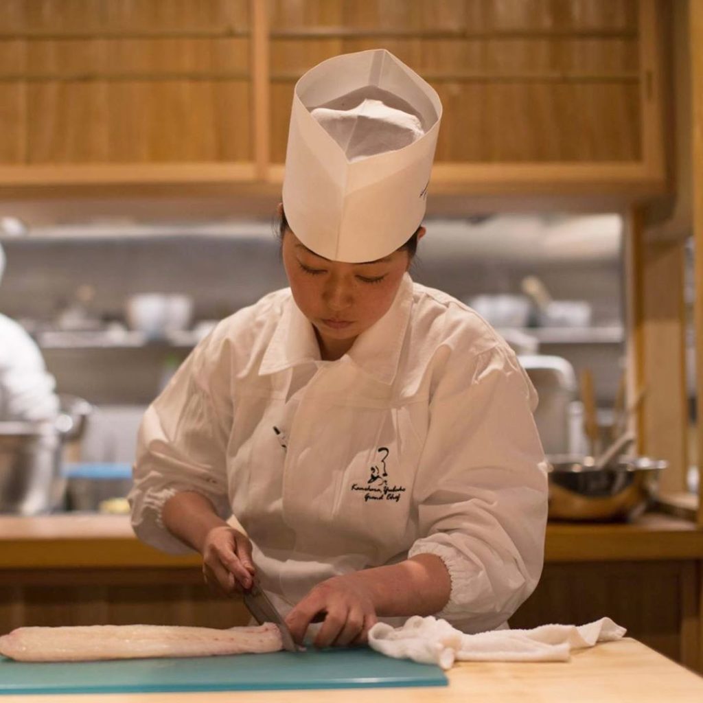 Yubako Kamohara leads Japan’s only all-female "kaiseki" restaurant, Tsurutokame....