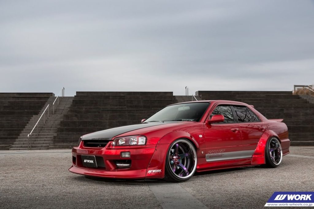 SHAFT Nissan Skyline on NEW WORK Emotion T5R2P (Asterism color ARK) #artofwheel ...