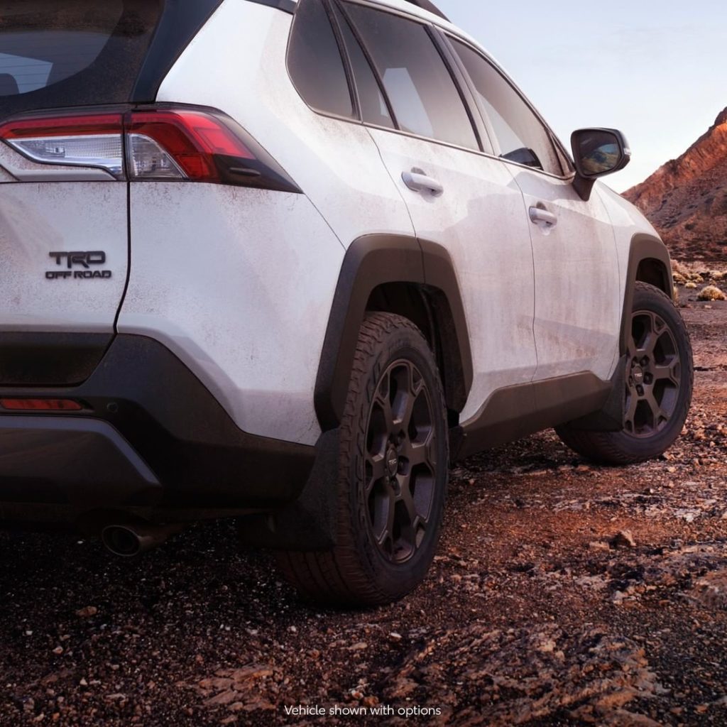 𝙍𝙤𝙘𝙠 𝙤𝙣 confidently with 18-in. matte-black TRD alloy wheels developed specifica...