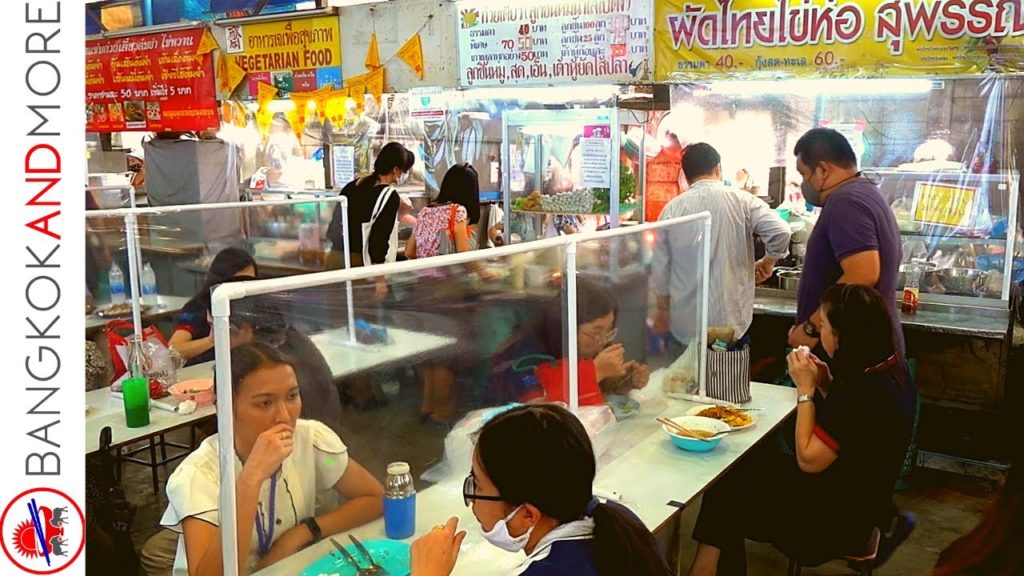 Street Food Court in 2020 | Thai Food SOCIAL DISTANCING in Bangkok