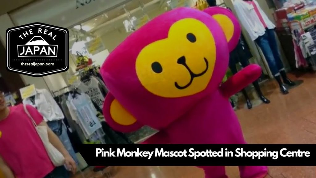 Pink Monkey Mascot Spotted in Shopping Centre | The Real Japan | HD