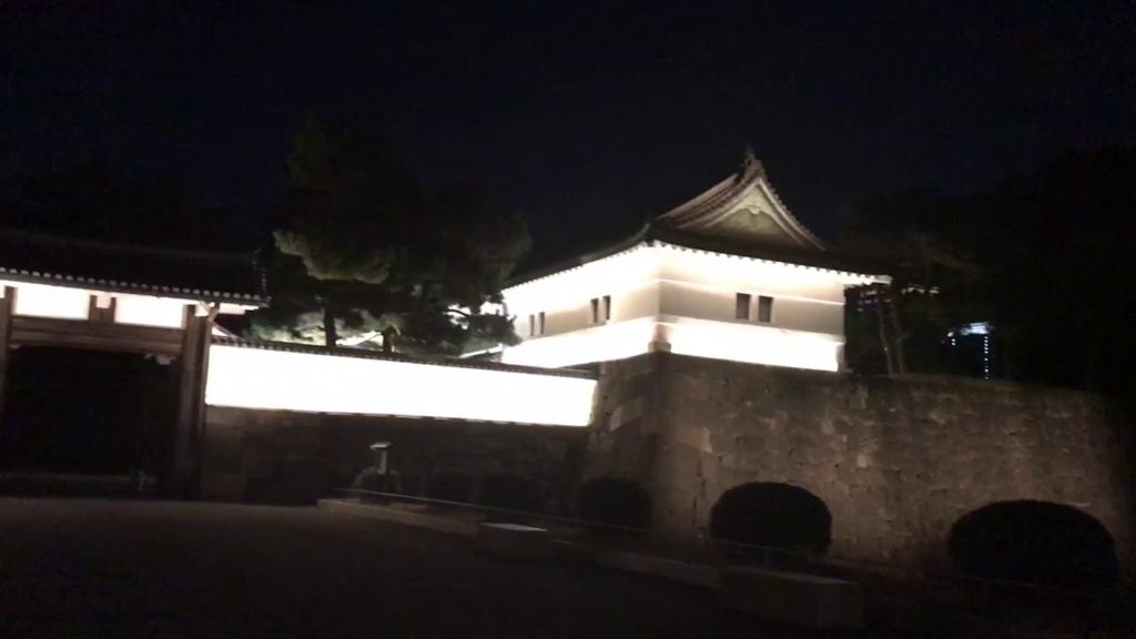 Japan trip  illuminated Imperial Palace in Tokyo 2018