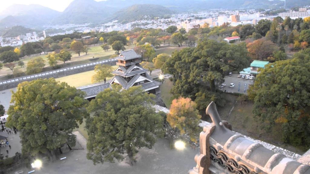 アキーラさん訪問③日本３名城・熊本市・熊本城・天守閣からの景色Kumamoto-castle,Kumamoto-city,Japan