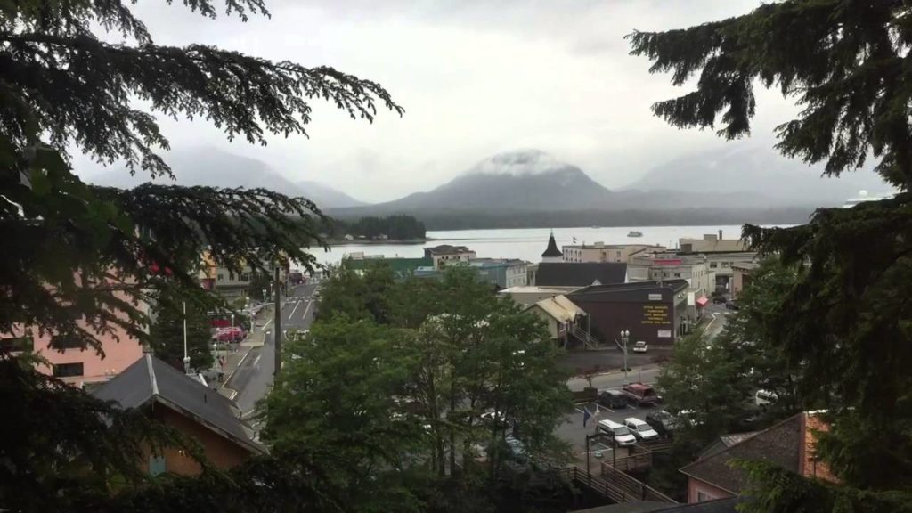 Funicular Tram In Ketchikan from Creek Street up Cape Fox Hill