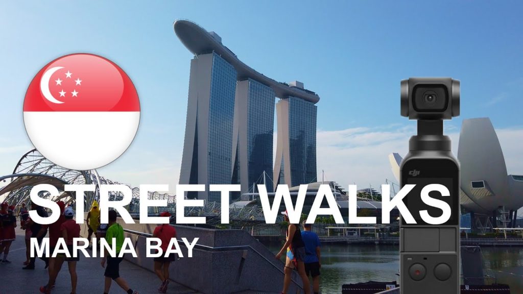 Walking from the Helix Bridge to the Merlion