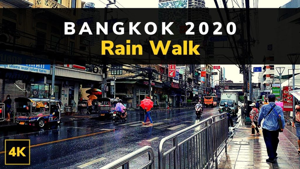 4K Rainy Season in Bangkok 2020 | Walking in the Rain Bangkok Thailand | Rain Walk | Relax sounds