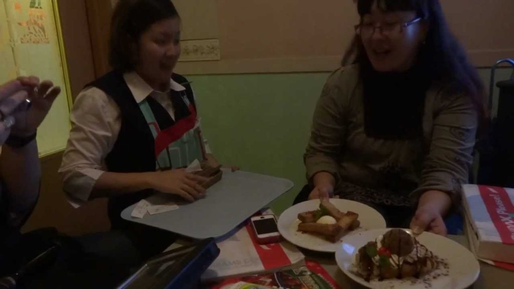Getting Food Served to Us at Karaoke in Kagoshima, Japan