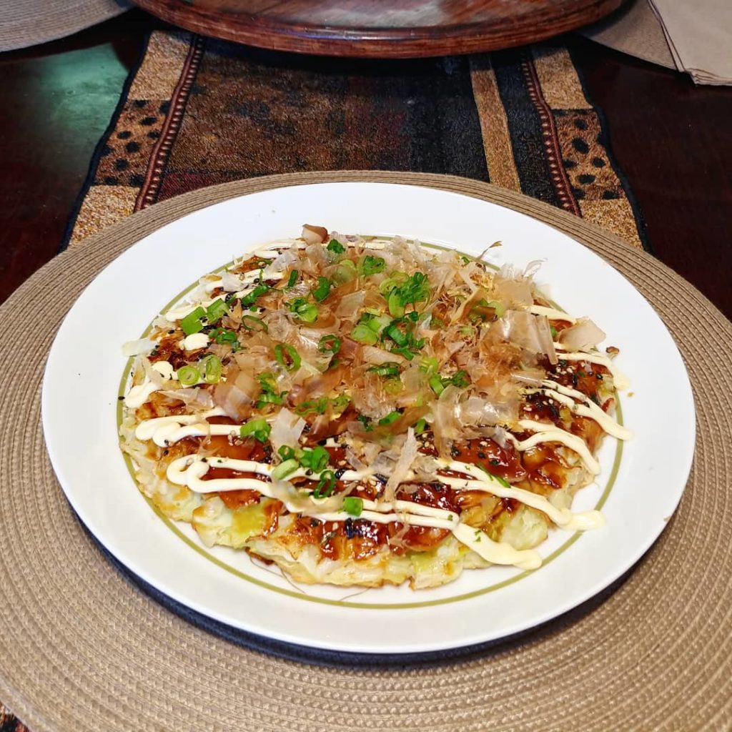 Osaka-style Okonomiyaki!! A little easier to make than Hiroshima-style but just as tasty!! 😋