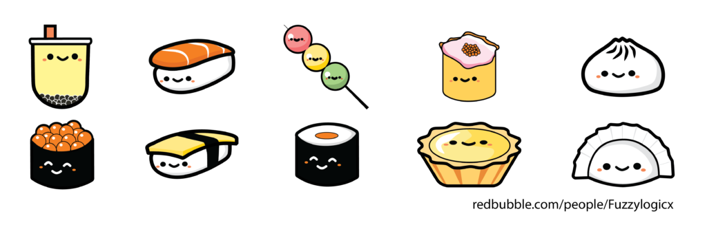 I drew some of my favorite Japanese/Asian foods as illustrations! :)